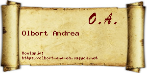 Olbort Andrea névjegykártya